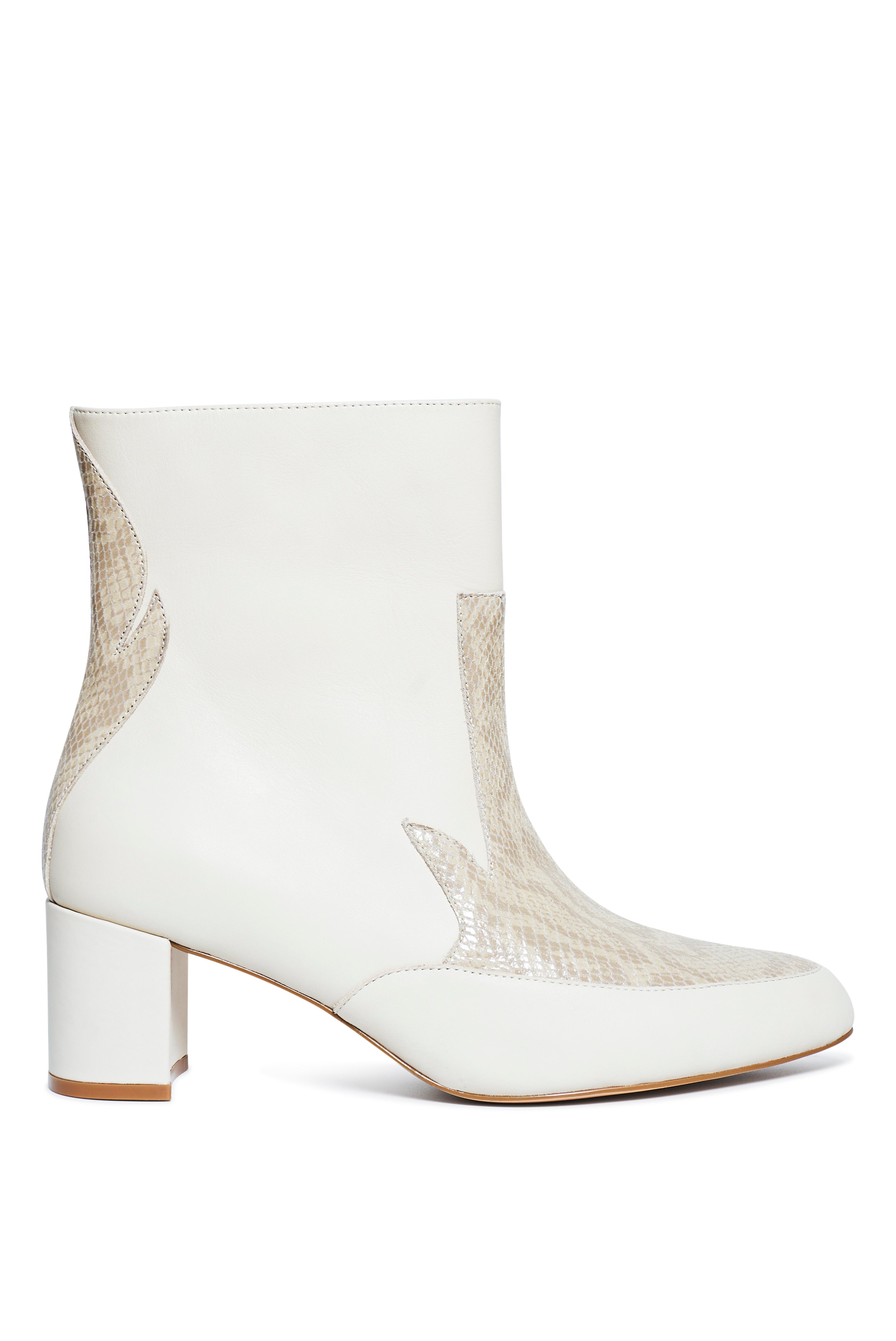 White ankle boots top wide fit